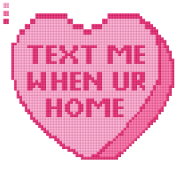 Conversation Heart Digital Stitch Chart